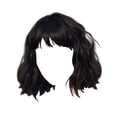 thumbnail image 2 of YSGFHGJW Human Hair Wig,Europe And The United States Wigs For Boys And Girls With Bangs Short Curly Hair Party Available Ripple Multi Color Optional Rose Net Head Styling,Black, 2 of 5