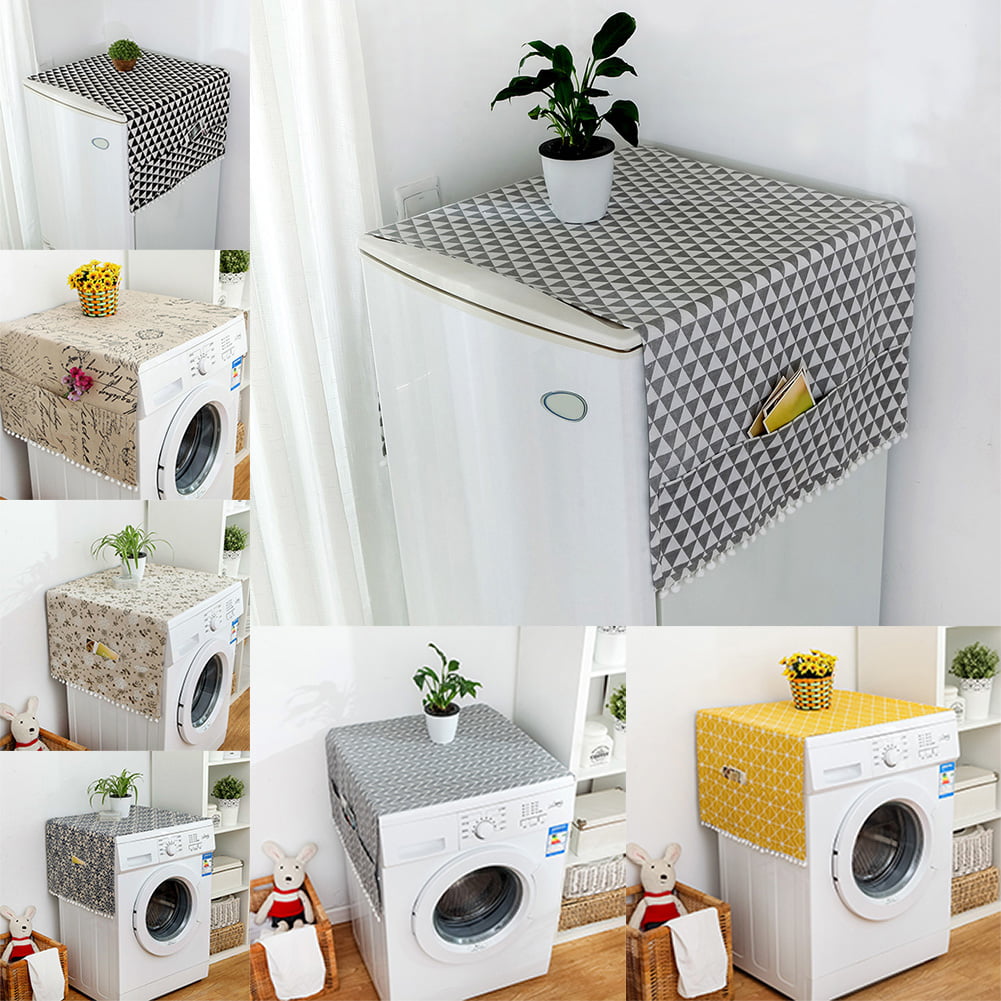 Details about   Accessories Washable Case Floral Dustproof Washing Machine Cover With Pockets 