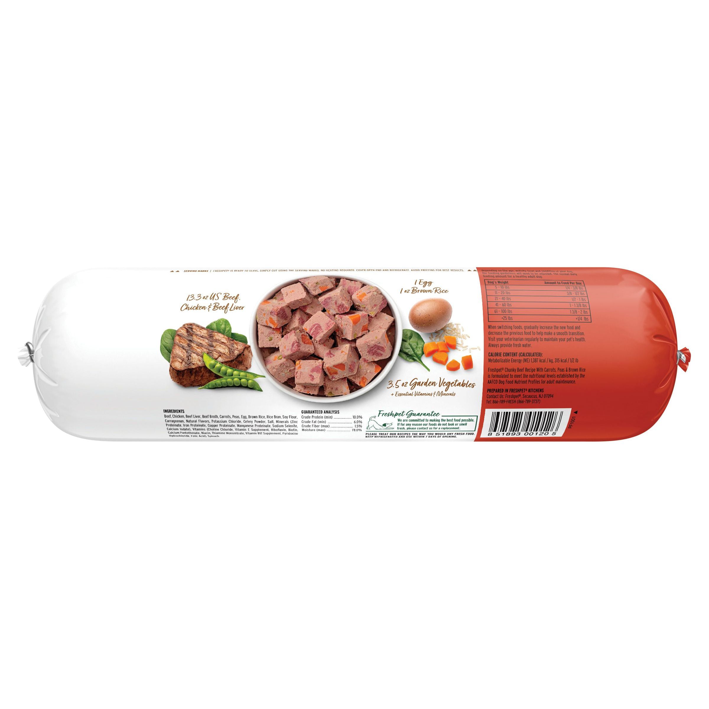 Freshpet Healthy & Natural Dog Food, Fresh Beef Roll, 1.5lb - image 2 of 8