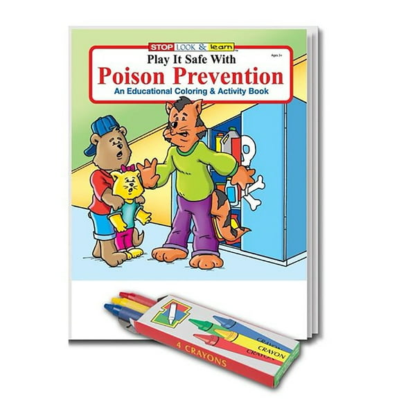 25 Pack - Play It Safe with Poison Prevention Kid's Coloring & Activity Books