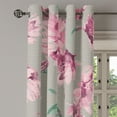 thumbnail image 3 of Ambesonne Nature Grommet Curtain, Garden Look Art Flower Print, 50"x72", Jade Green and Rose, 3 of 5
