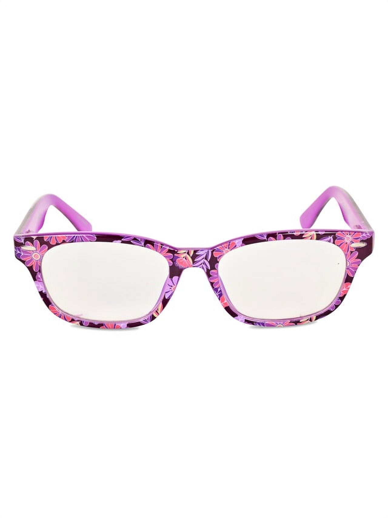 eyeSQUARED Adult Violet Frame Blue Light Blocking Glasses with Blue Eco Friendly Case for Women