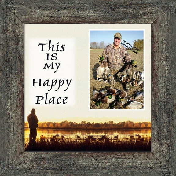 Bird Hunter Happy Place, Hunting Fowl Personalized Picture Frame, 10X10 9726