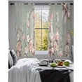 thumbnail image 3 of Easter Bunny Sheer Curtains 45 Inch Length 2 Panels Set for Living Room/Bedroom, Cute Rabbit Rose Floral Country Leaves Plants Green Kitchen Curtains Grommet Curtains Window Treatments 42"x45"x2, 3 of 7