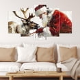 thumbnail image 2 of ZHONGYUTONG 5 Piece Christmas Wall Art Santa Claus and Reindeer Pictures Large Xmas Canvas Painting Prints Winter Holiday Home Wall Decor Framed (8x14inx2pcs 8x18inx2pcs 8x22inx1pcs), 2 of 4