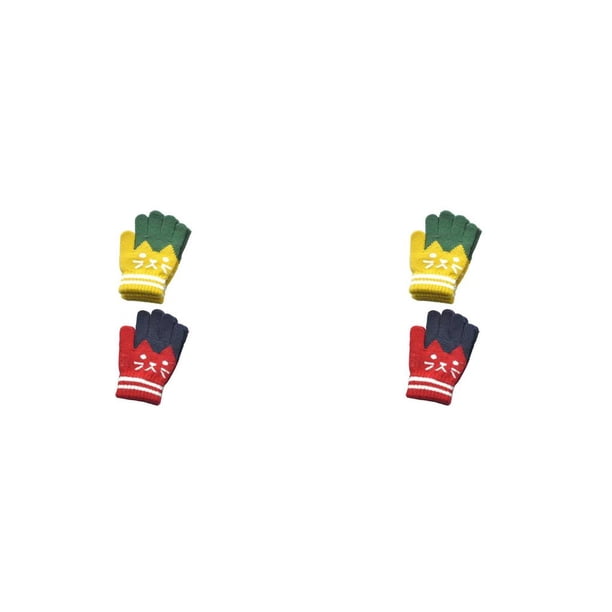 Minnieouse 2 pares de guantes para niños de dedos completos para niños pequeños, invierno, otoño, patinaje, ciclismo, montar en bicicleta, Type1 NO1