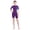 Purple, variant on GKV Girls Kids & Youth 2.5mm Neoprene Front Zip Short Sleeve Shorty Wetsuit, Thermal for Snorkeling, Surfing & Swimming