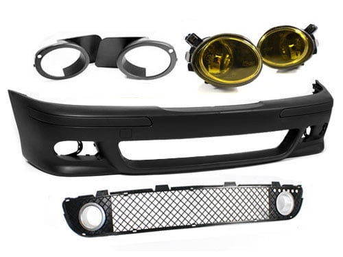 BMW E39 5-SERIES M5 STYLE FRONT BUMPER W// YELLOW FOG LIGHTS