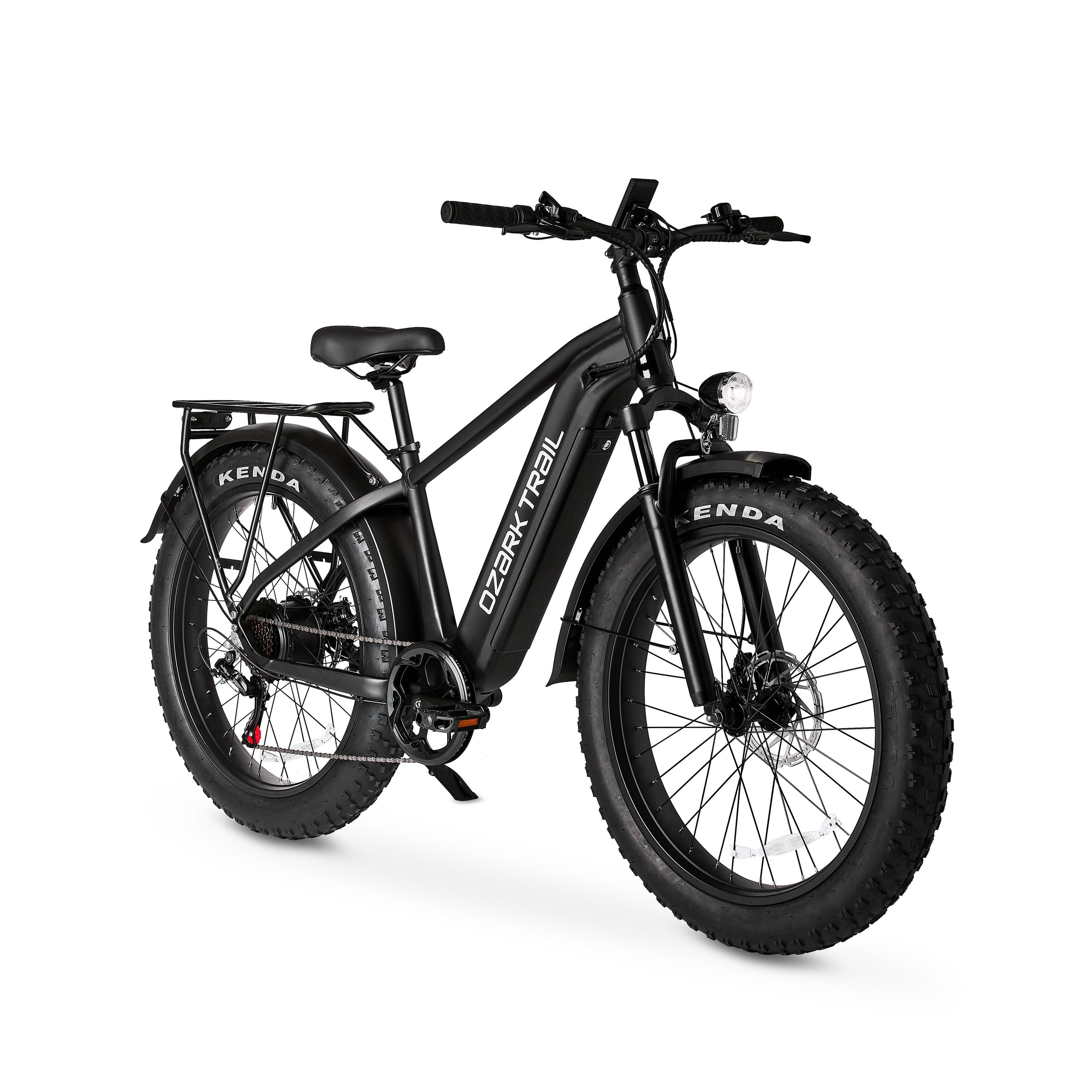 Ozark Trail 26" M.3 Ranger+ Electric Fat Tire Bike, 48V, Class 2, Black, Fits Riders 5'2" - 6'1", Adult, Unisex