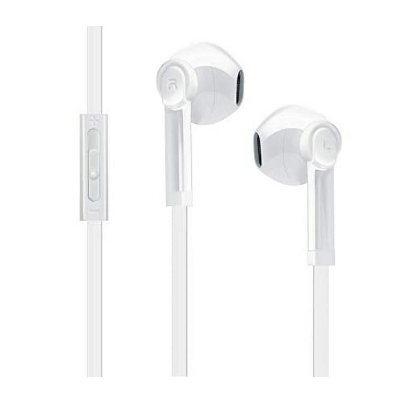 epacks Headphones with Microphone Certified in-Ear Headphone 3.5mm Noise Isolating Earphones Headset for iPhone iPad iPod Laptop Tablet Samsung Android LG HTC Smartphones (White) 2-Pack