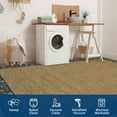 thumbnail image 3 of Hasoo Modern Simulated Woven Texture Floral Bordered Area Rug for Living Room Washable 5' x 7' Non Shedding Neutral Indoor Decor Carpet, Navy, 3 of 5