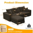thumbnail image 3 of 82.7" Modular Sectional Sofa, 3-Seat Upholstered Sofa Cloud Couch, Deep Seat Convertible Sofa Lounge Chair with Soft Pillows and 1 Ottoman for Living Room, Apartment, Office, Camel, 3 of 10
