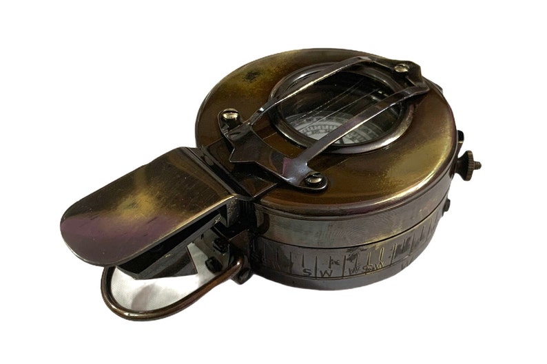 Brass WWII Military Compass | Working Pocket Compass for Hiking & Outdoor Adventures | Nautical Steampunk Gift