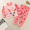 thumbnail image 2 of TOWED22 Toddler Girl Boy 2pcs Long Sleeve Sweatshirt Tops and Pants Set Graphic Print Fall Winter Clothes Casual Outfits Clothing(Pink,7-8 Y), 2 of 6