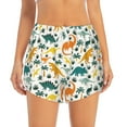 thumbnail image 2 of Daiia Dinosaurs and Tropical Leaves Pattern Women's 2 in 1 Running Shorts - Lightweight Athletic Workout Gym Yoga Shorts Liner with Phone Pockets-X-Large, 2 of 7