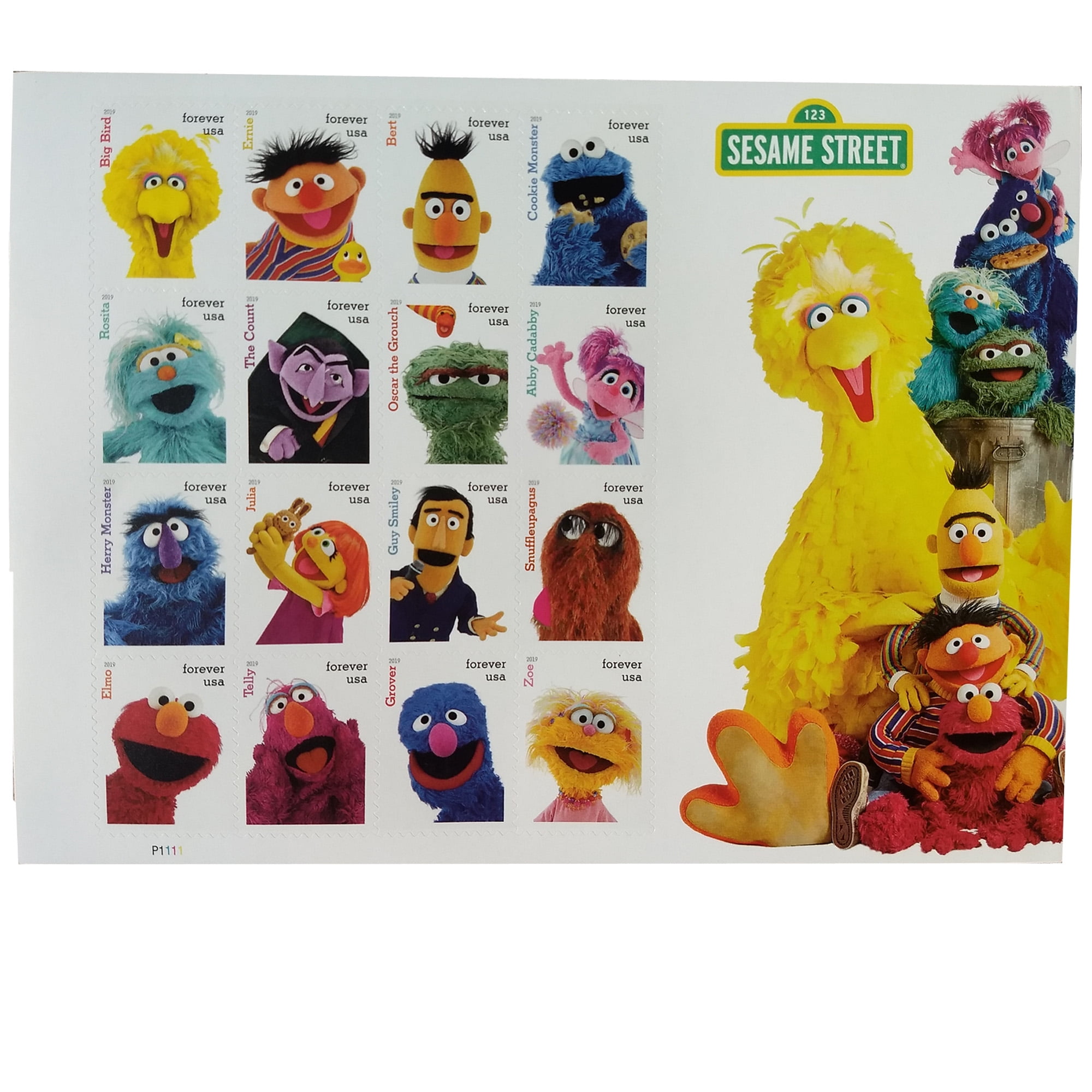Sesame Street 1 Sheet of 16 USPS First Class Forever Postage Stamps Wedding Celebration