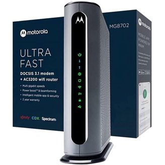 Motorola MG7700 Modem, AC1900 Dual Band WiFi Router, 1000 Mbps