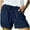 204Dark Blue913, variant on CAIVO Women Plus Sizes Comfy Drawstring Splice Casual Elastic Waist Pocketed Loose Shorts Classic Summer Outdoor Work Solid Color Bottoms