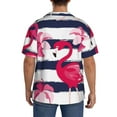 thumbnail image 5 of Gaeub Pink Flamingos Men's Lapel Short Sleeve Shirt, Relaxed Fit Shirt, Soft and Breathable for Outdoors Party Travel - Medium, 5 of 7