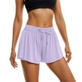 thumbnail image 3 of Flowy Athletic Shorts for Women 2 in 1 Elastic Waist Workout Exercise Running Yoga Gym Shorts with Pockets, 3 of 7