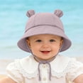 thumbnail image 4 of Splozh Baby Hat Cute Wide Brim Sun Protection Adjustable Summer Bucket Hat Baby Sun Hat Baby Hat,Purple,3-12 Months, 4 of 7