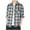 A06-Blue, variant on USNSM Men's Plaid Shirt Casual Work Cardigan Tops Lapel Collar Button-down Long Sleeve Shirt with Chest Pocket Black 3XL