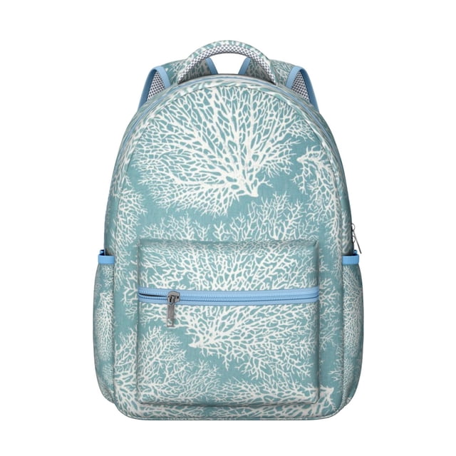 Abstract Boho Students Backpack Geometric Watercolor Rainbow Gradient Design with Starry Night Ocean Beach Scenery