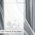 thumbnail image 2 of Hiasan Grey Blackout Curtains with Sheer 84 Inches Long, Grommet Thermal Insulated Privacy Mix & Match Double Layer Window Curtains for Bedroom, Living Room, 2 Window Panels with Tiebacks, 52W X 84L, 2 of 7