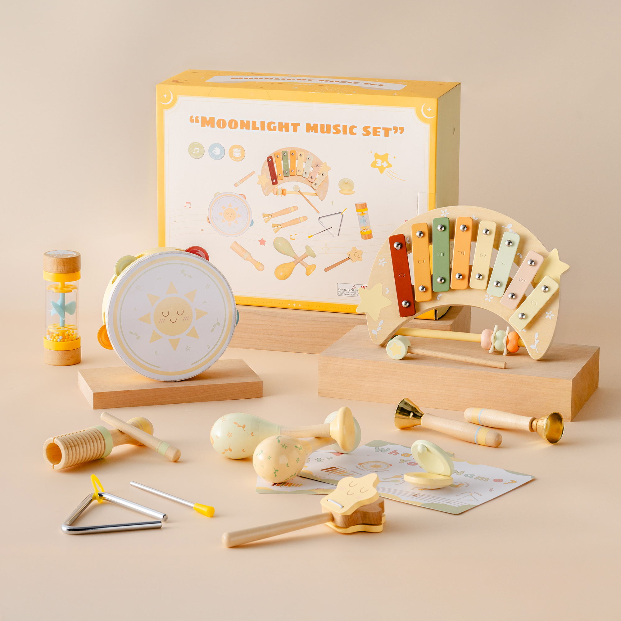 Robud Kids Drum Set for Toddlers Baby Music Instruments 7 in 1 Montessori Preschool Musical Toys, Drum, Xylophone, Tambourine, Birthday Gift for Kids Ages 1-6