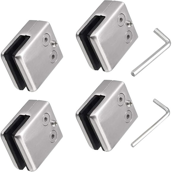 Square Glass Railing Clamp, Modern and Elegant Design, Suitable for Glass Thickness 8mm-12mm (304 Stainless Steel, Satin Finish)