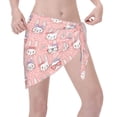 thumbnail image 3 of KLL Girl Rabbit Print Women's Sarong Coverups Short Bathing Suit Wrap Skirt Beach Wrap Swimsuit Cover Ups, 3 of 6