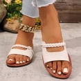 thumbnail image 6 of HomeDM Women's Flat Sandals Summer Comfortable Open Toe Slip On Beach Sandals Casual Travel Slide Sandals, White Size 9, 6 of 9