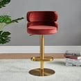 thumbnail image 5 of LUXMOD Bar Stools Modern Adjustable BarStools in Velvet Fabric Counter Height Stools Back Bar Chairs 360° Swivel Stool, 5 of 7
