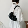 thumbnail image 4 of Nuevo bolso plisado de un solo hombro, bolso mensajero de moda, negro, 4 of 6