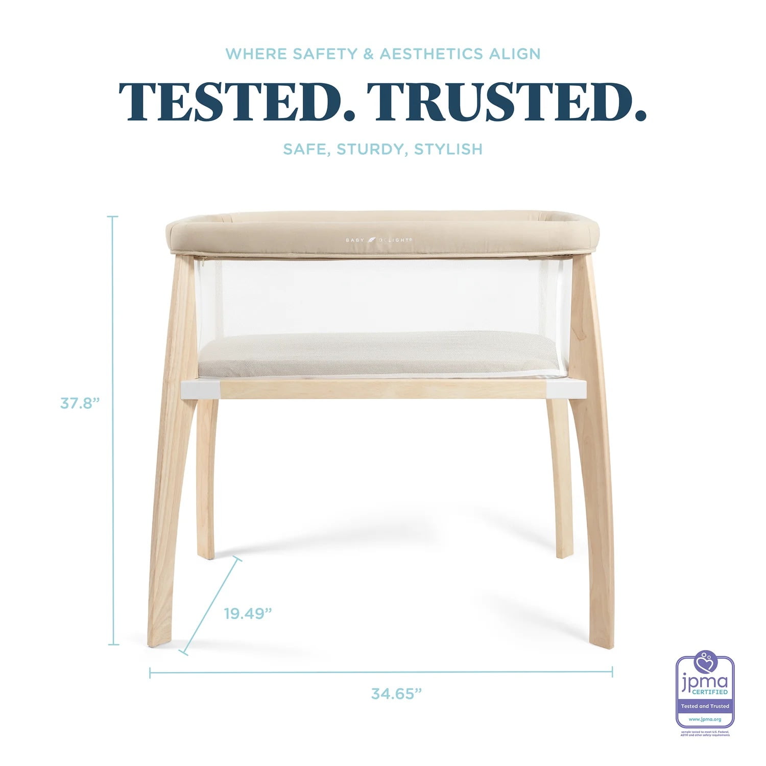 Baby Delight Heirloom Willow Wood Infant Bassinet, Organic Oat