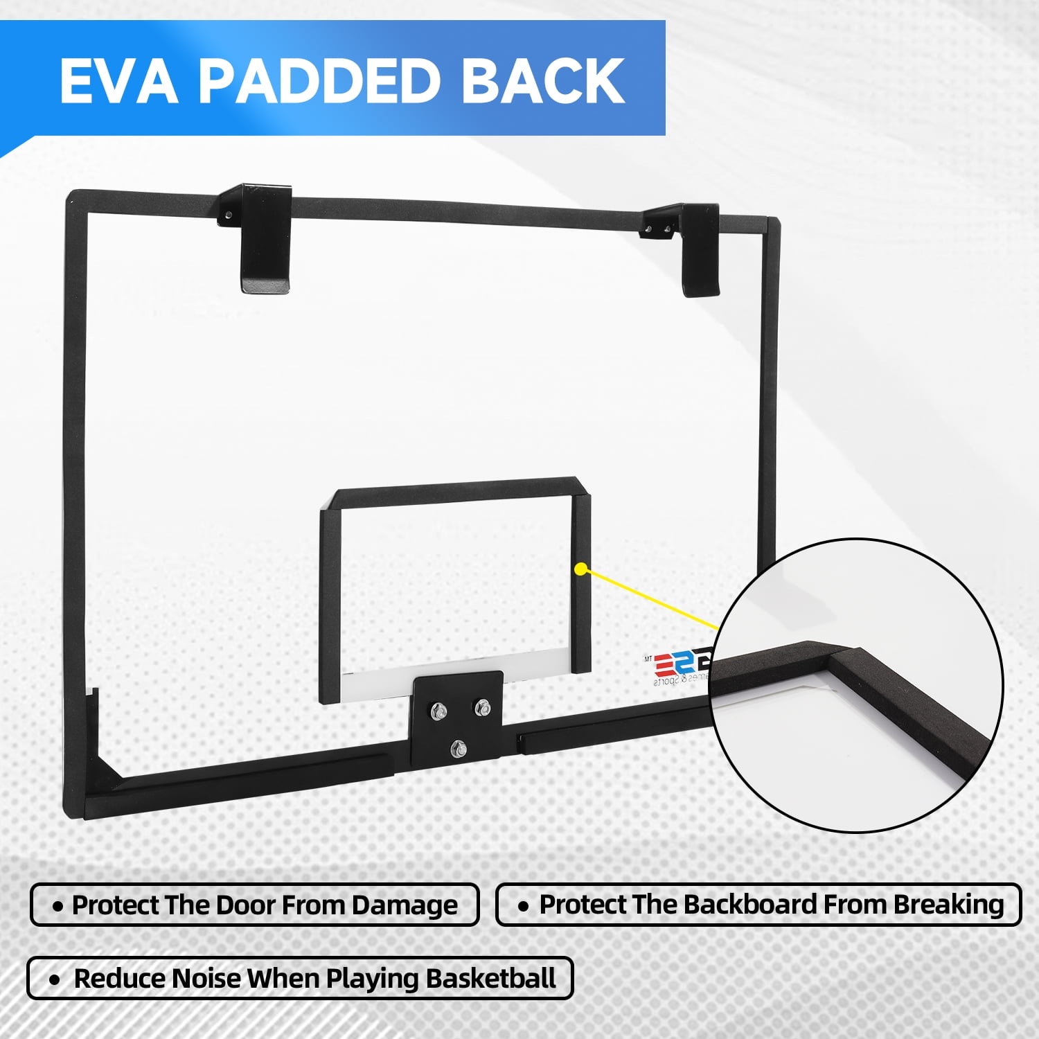 GSE Games & Sports Expert Over-The-Door Large Basketball Hoop Set with Basketball & Pump, Wall-Mounted Basketball Hoop Set for Home & Office, Indoor Basketball Game