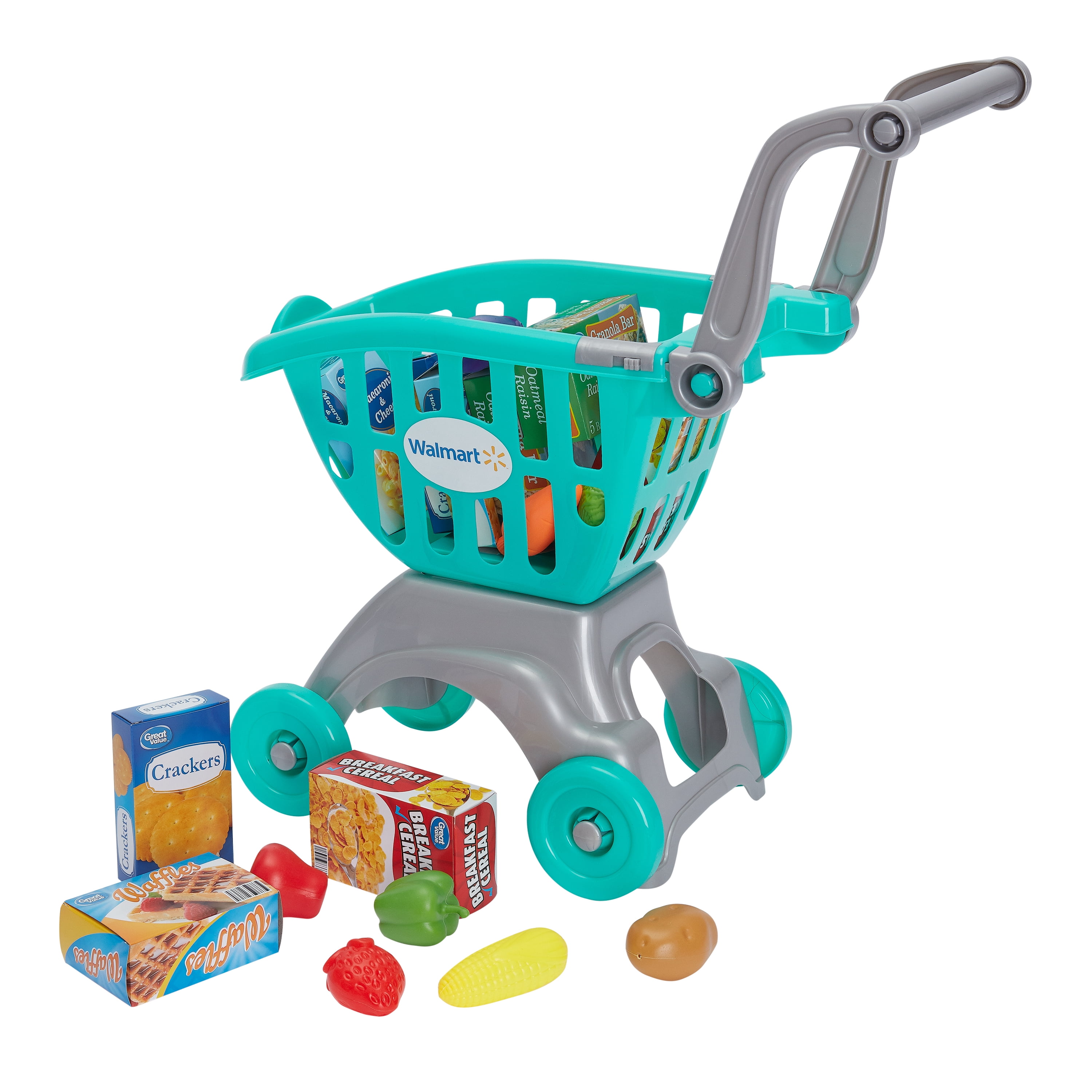 De eigenaar Vuilnisbak Fonkeling SPARK Create Imagine Shopping Cart with Food Play Set, 18 Pieces -  Walmart.com
