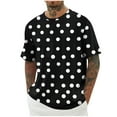 thumbnail image 3 of ZRGHAOYLQ Big and Tall Men's Polka Dot Print T Shirts Crew Neck Casual Short Sleeve Tshirts Comfortable Breathable Loose Fit Tops for Daily Wear, 3 of 6