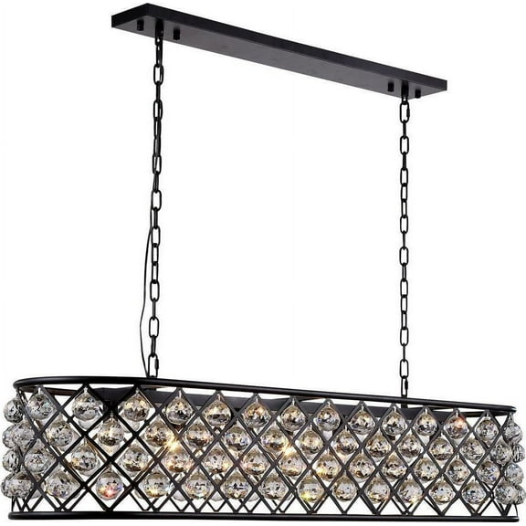 Island Pendant MADISON 7-Light Clear Crystal Polished Nickel Faceted Roy EL-3540