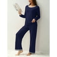thumbnail image 2 of MINTREUS Women's Pajama Set Long Sleeve Sleepwear Ladies Soft Pjs Lounge Sets, 2 of 6