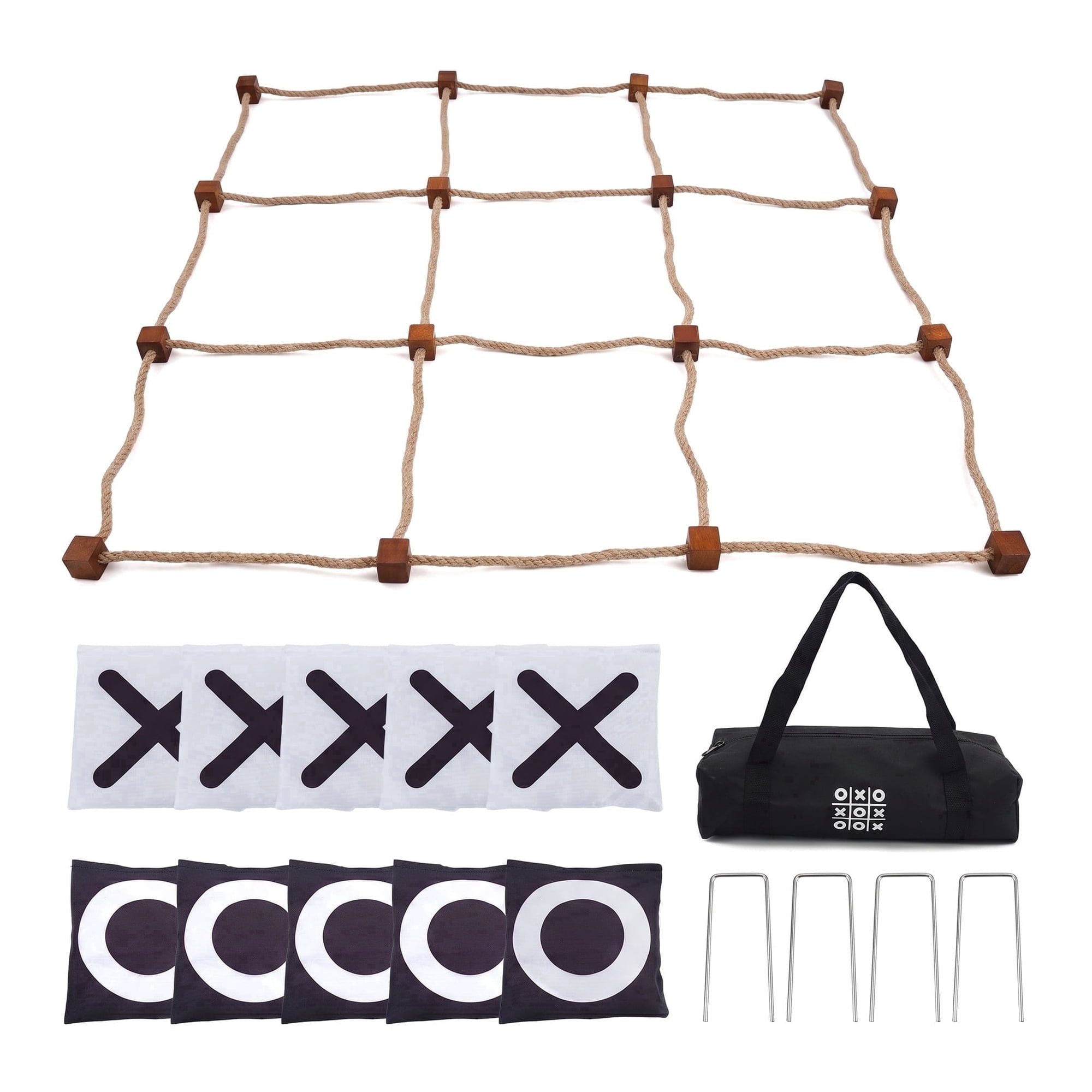 Renyuanyuan All Weather Giant Tic Tac Toe Lawn Play Set, 3ft x 3ft No Assembly Instant Setup Family Backyard Outdoor Toy