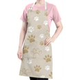 thumbnail image 5 of Dog Paw Footprint Apron-Garden Aprons for Women with Pockets-Cotton Linen Waterproof Kitchen Cooking Gardening Aprons Adjustable for Kitchen,Cooking,BBQ and Salon 33x27 Inch, 5 of 7