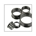 thumbnail image 2 of BodyJewelryOnline Pair of Ear Gauges Tunnels Double Flare Screw Fit Black IP Anodized Titanium Choose The Size, 2 of 6