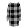 thumbnail image 4 of Sriper Fleece Flannel Jacket Women Oversized Long Fluffy Cardigan Winter Thick Fleece Lined Warm Plaid Flannel Shirt Jackets Gray S Preppy Clothes Dressy, 4 of 4