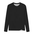 thumbnail image 4 of Womens Shirts Blouse Women's Fashion Casual Long Sleeve Solid Color Round Neck Pullover Top Blouse, 4 of 5