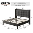 thumbnail image 3 of Feonase Queen Size Bed Frame with Charging Station，Upholstered Platform Bed Frame with Wingback Storage Headboard, No Box Spring Needed, Dark Grey, 3 of 8