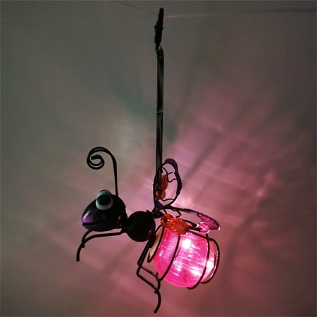 

YHJSGKJ Solar Powered Hanging Light Metal LED Outside With Bouncy Springs Solar Solar Fairy Lights For Outside Garden Decor