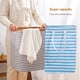 thumbnail image 5 of Wosthever Cesto para la colada, lienzo a rayas, gran capacidad, ropa, juguetes, bolsa de almacenamiento, organizador, cesto de portátil, cestas Juegos de accesorios de baño Raya azul, 5 of 6