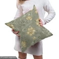 thumbnail image 5 of Ambesonne Floral Fabric by the Yard Upholstery, Grunge Atmosphere Flowers, 5 Yards, Pale Olive Green, 5 of 5