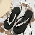 thumbnail image 6 of Utoimkio Wedge Sandals for Women Wide Width Women Rhinestone Slope Heel Open Toe Flowers Slippers Clip Toe Shoes Casual Comfortable Beach Sandals Flip Flop Shoes, 6 of 9